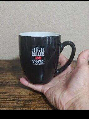 1990s Rare HTF "High Roller" Golden Nugget Casinos Black & White 14 oz Mug